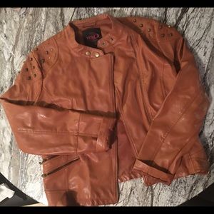 Burnt Sienna Pleather Jacket